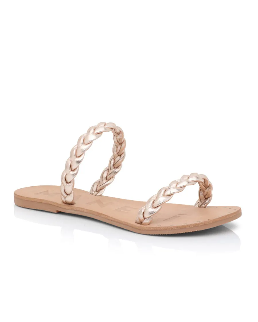 Rose Gold Braided Flat Sandal