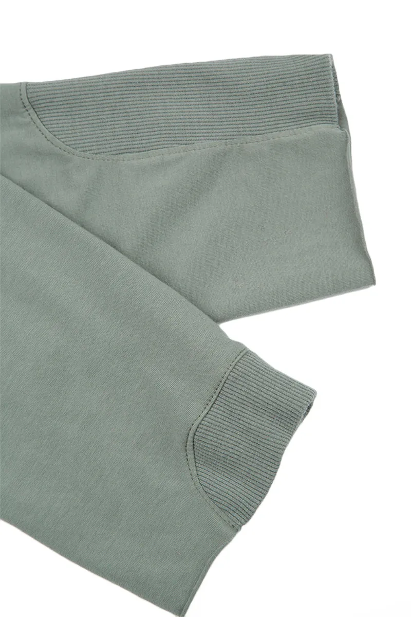 Sage Green Stretch Cotton Leggings with Flexi Edge.