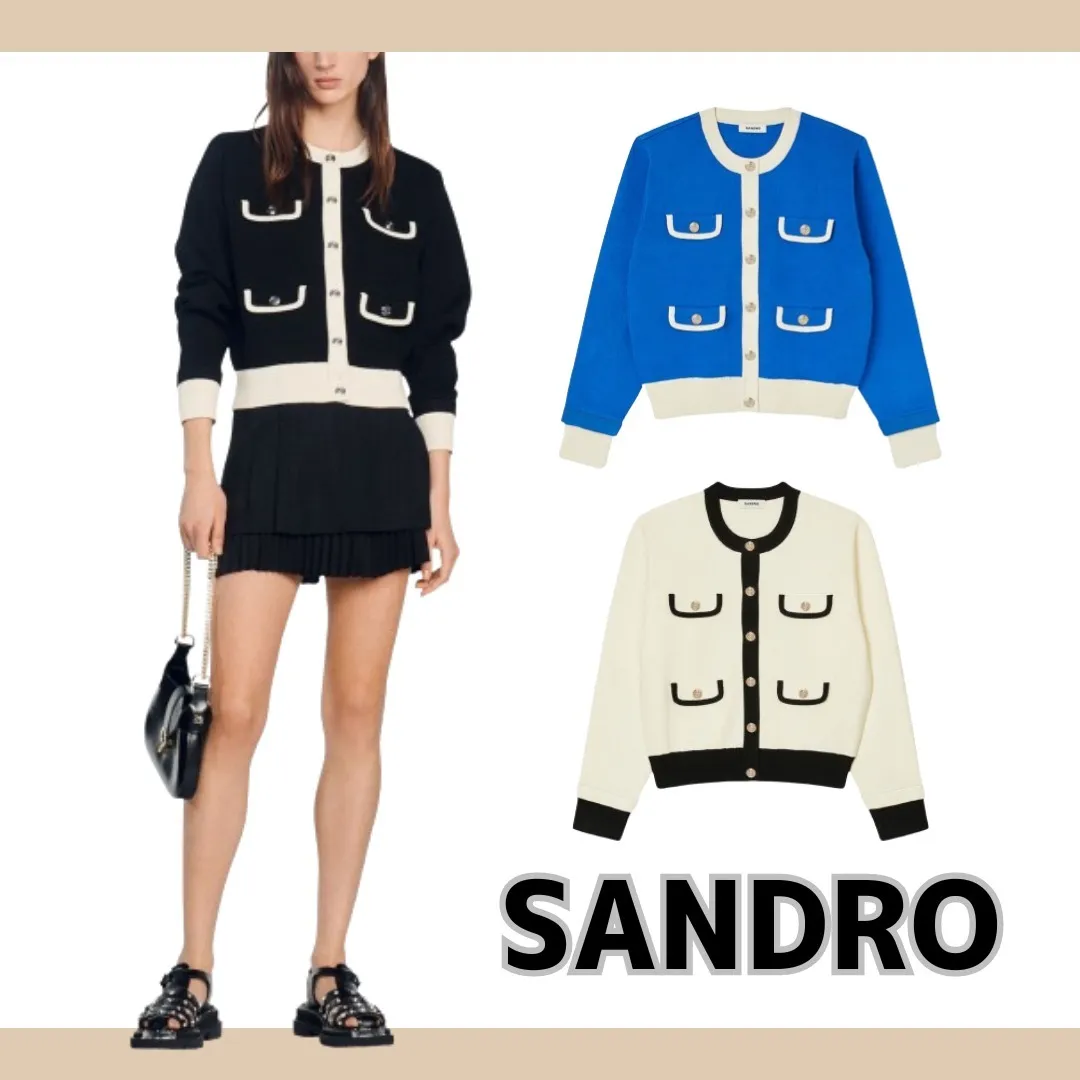 sandro | Long Sleeves Plain Office Style Casual Blended Fabrics