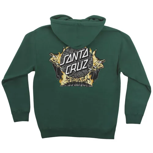 Santa Cruz Skateboards Hoody Knox Firepit Dot Faces Pullover Alpine Green - Product Title