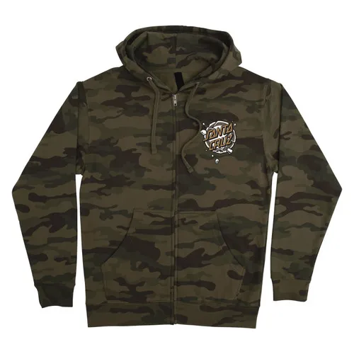 Santa Cruz Skateboards Roskopp Destruct Dot Zip Forest Camo Hoodie