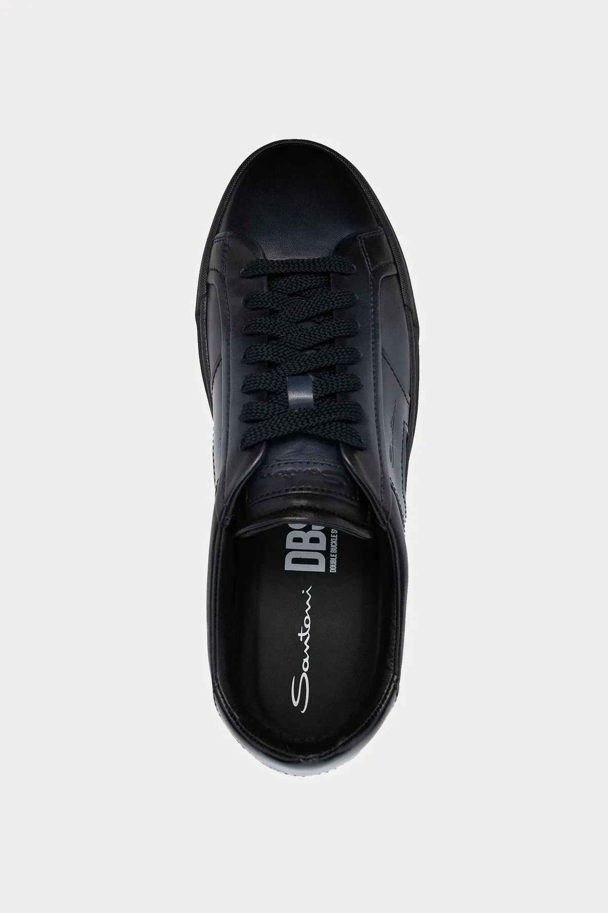 Santoni Double Buckle Leather Sneaker Shoes