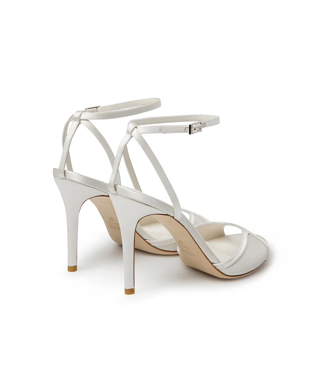 Satin ivory sandals