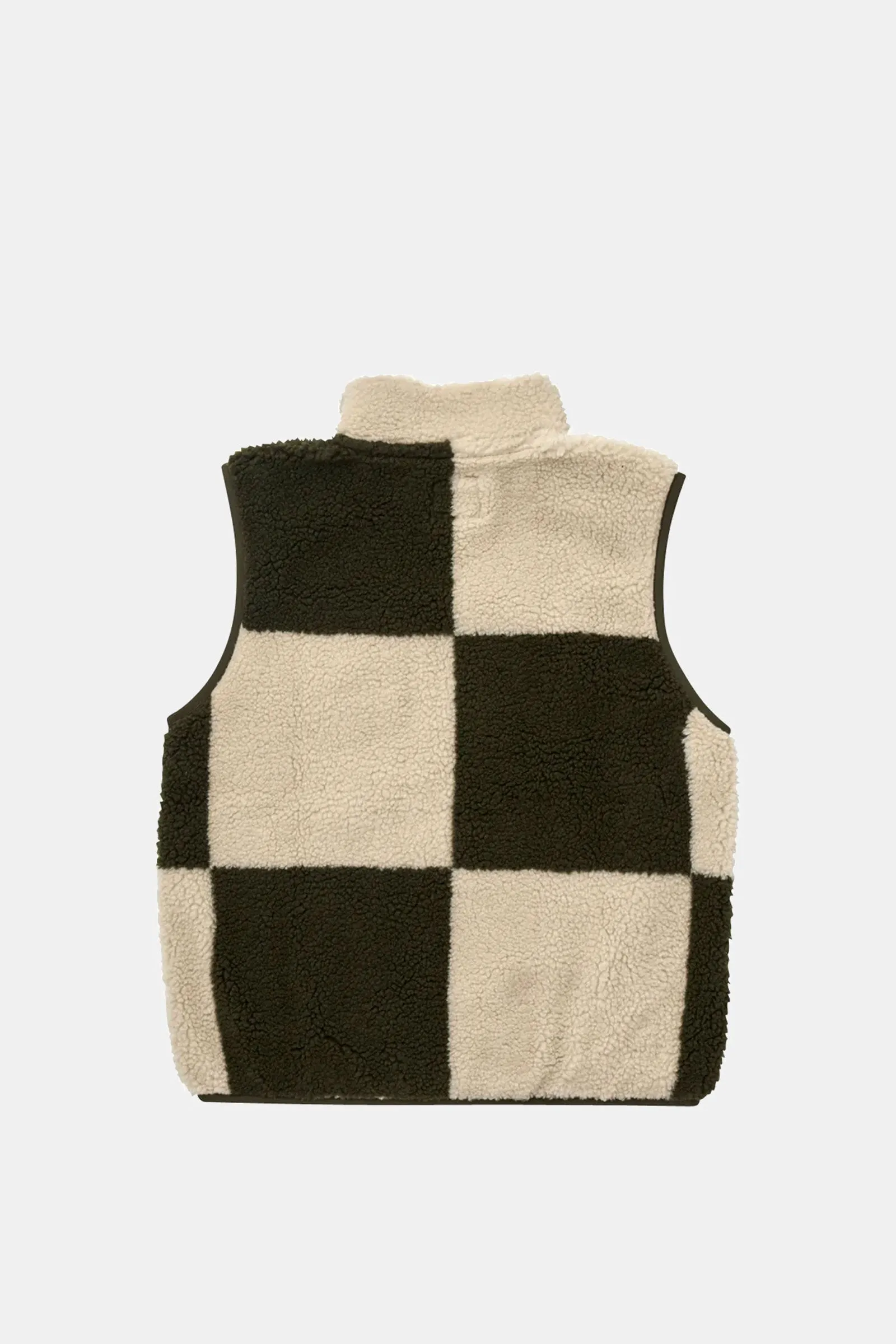 Sherpa Vest with Checkered Pattern