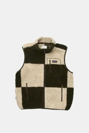 Sherpa Vest with Checkered Pattern