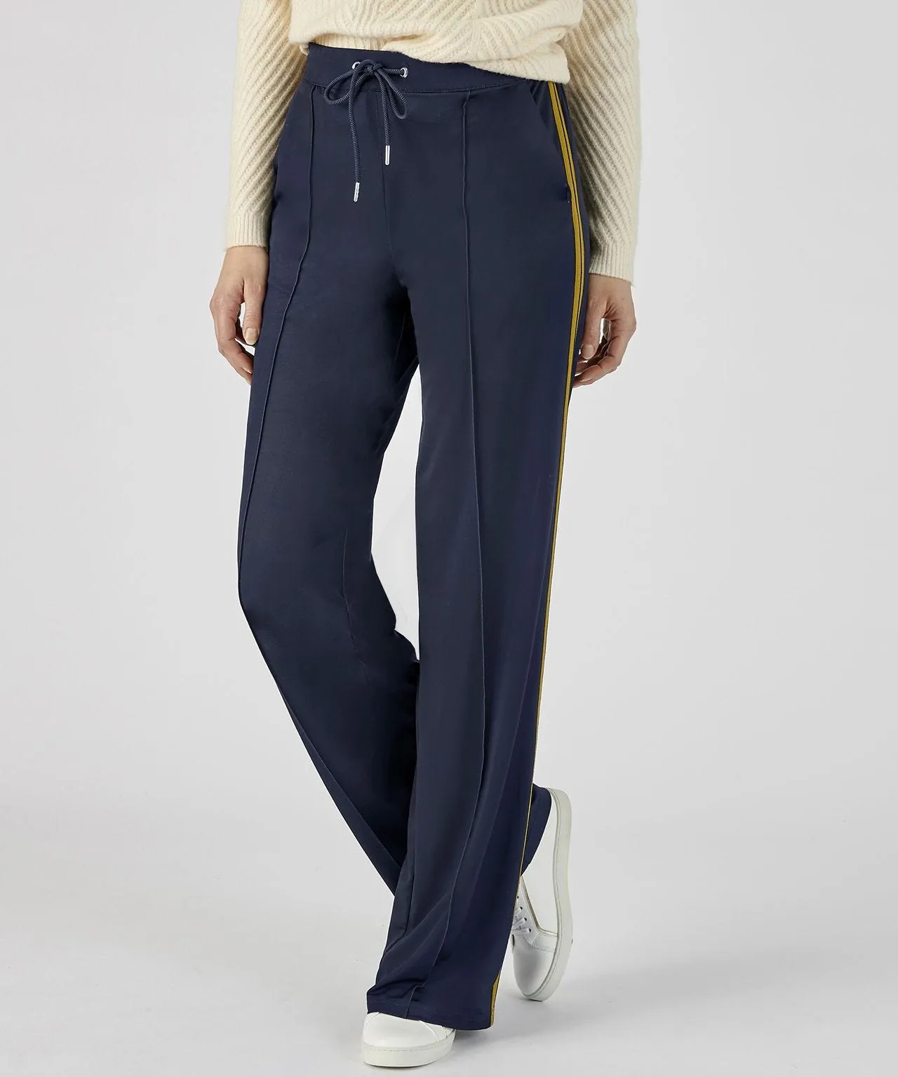 Side Striped Wide-Leg Pants