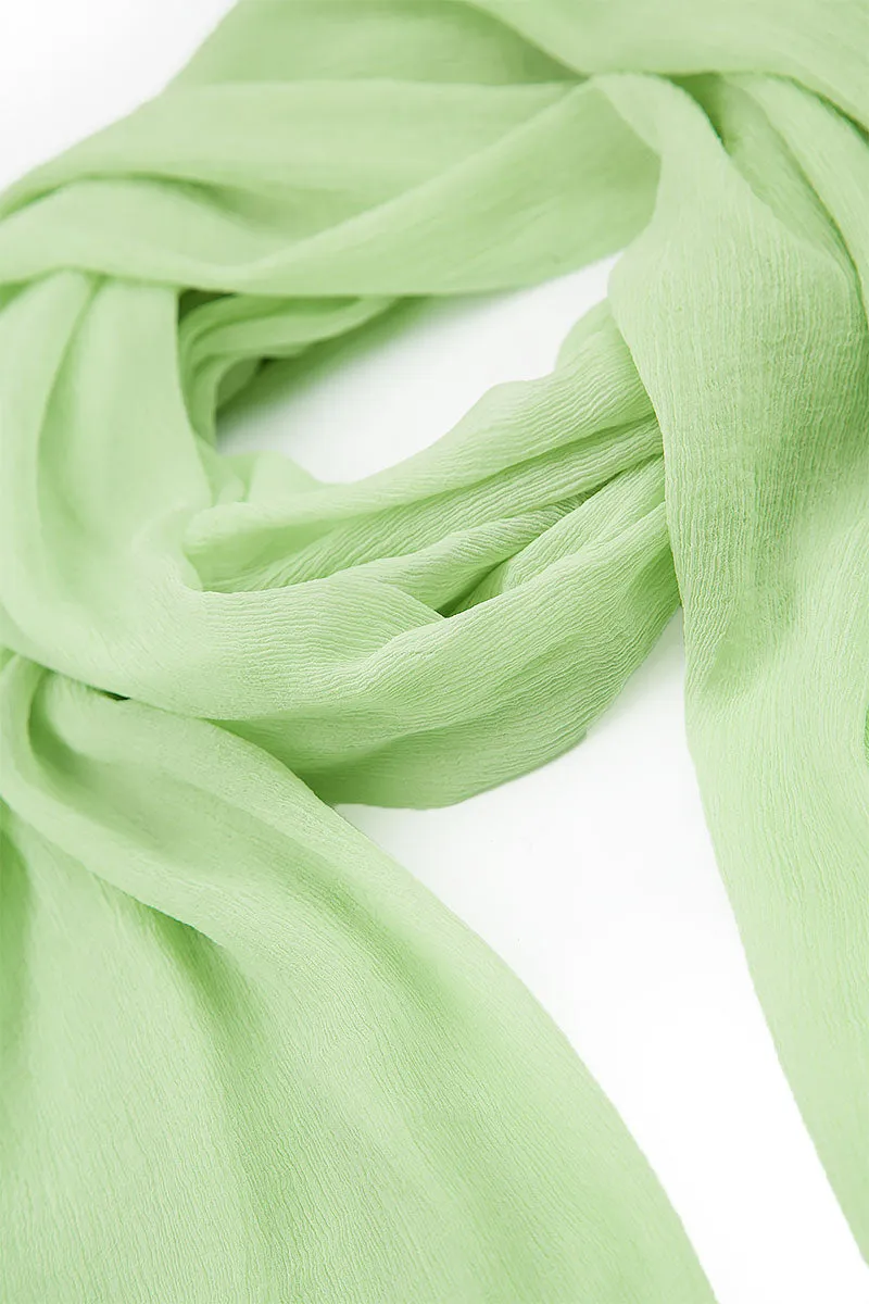 Silk Scarf in Green Sorbet Color