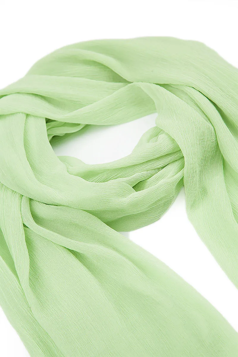 Silk Scarf in Green Sorbet Color