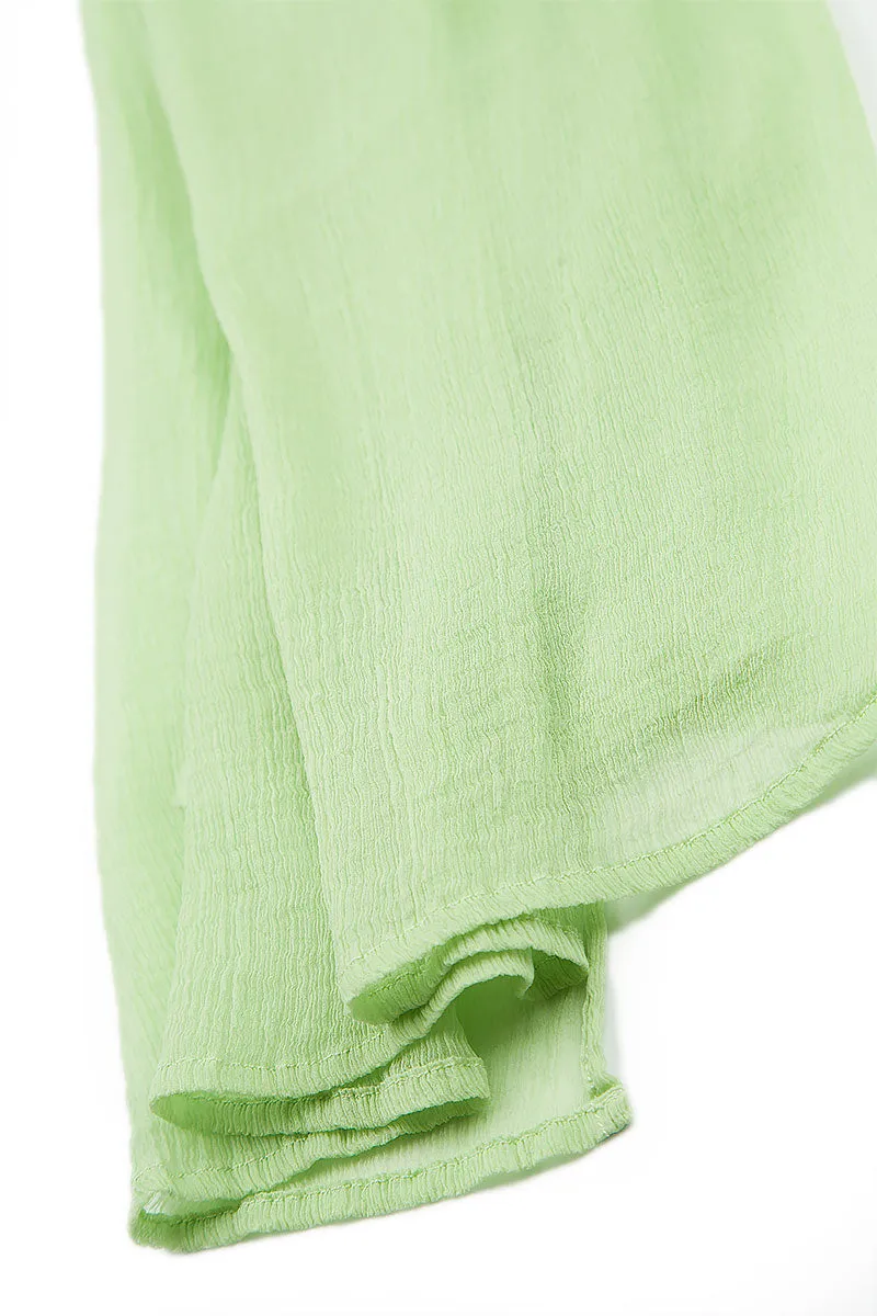 Silk Scarf in Green Sorbet Color