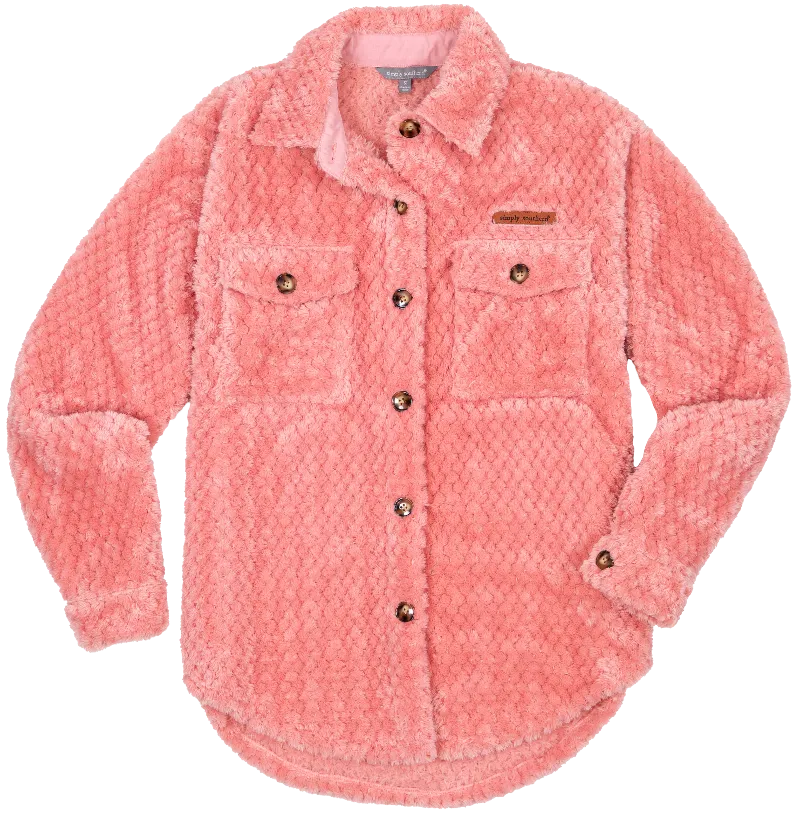 Simply Southern Blossom Soft Sherpa Shacket Jacket - SALE