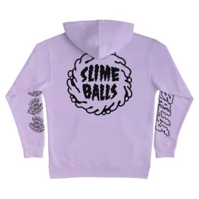 Slime Balls Skateboard Wheels Hoodie Lavender Splat Pullover