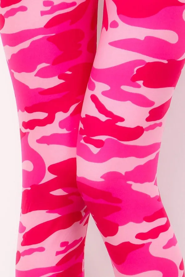 Soft Leggings in Hot Pink Camo Print