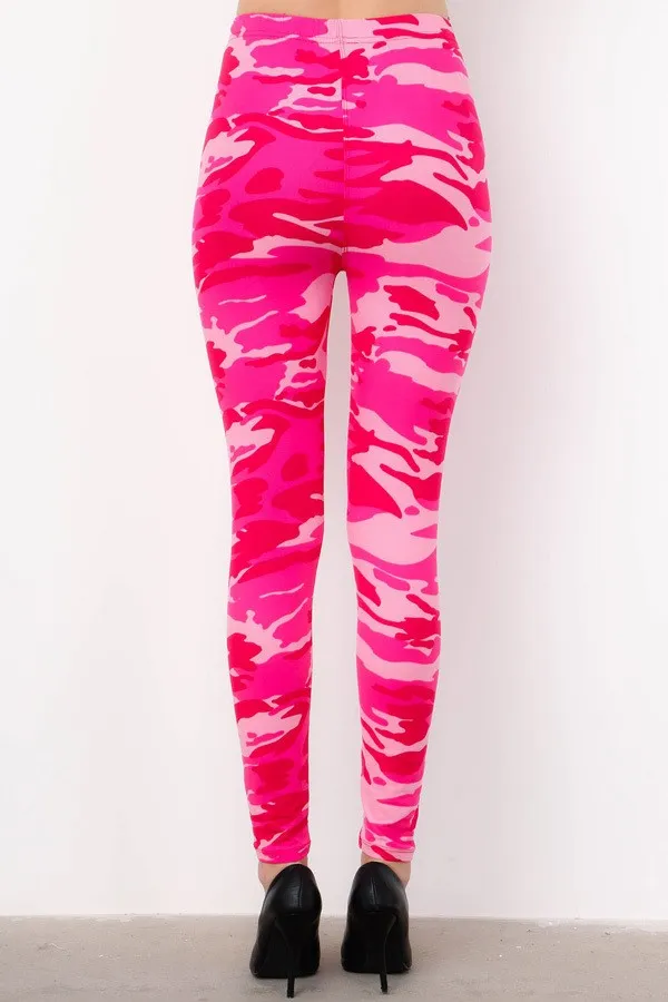 Soft Leggings in Hot Pink Camo Print