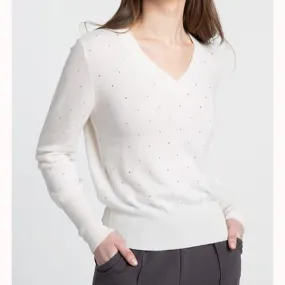 Sparkling Crystal V-Neck Sweater