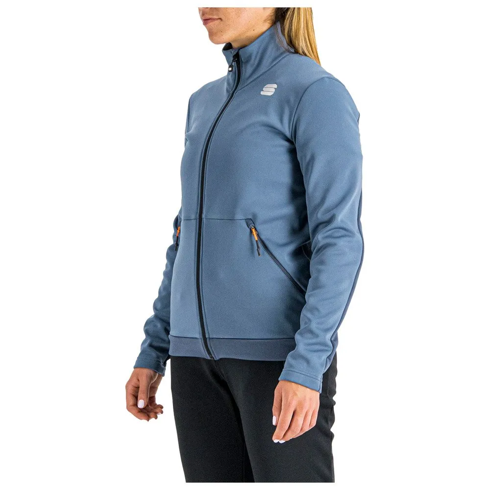 Sportful Engadin women's Nordic jacket in Blue Sea color.