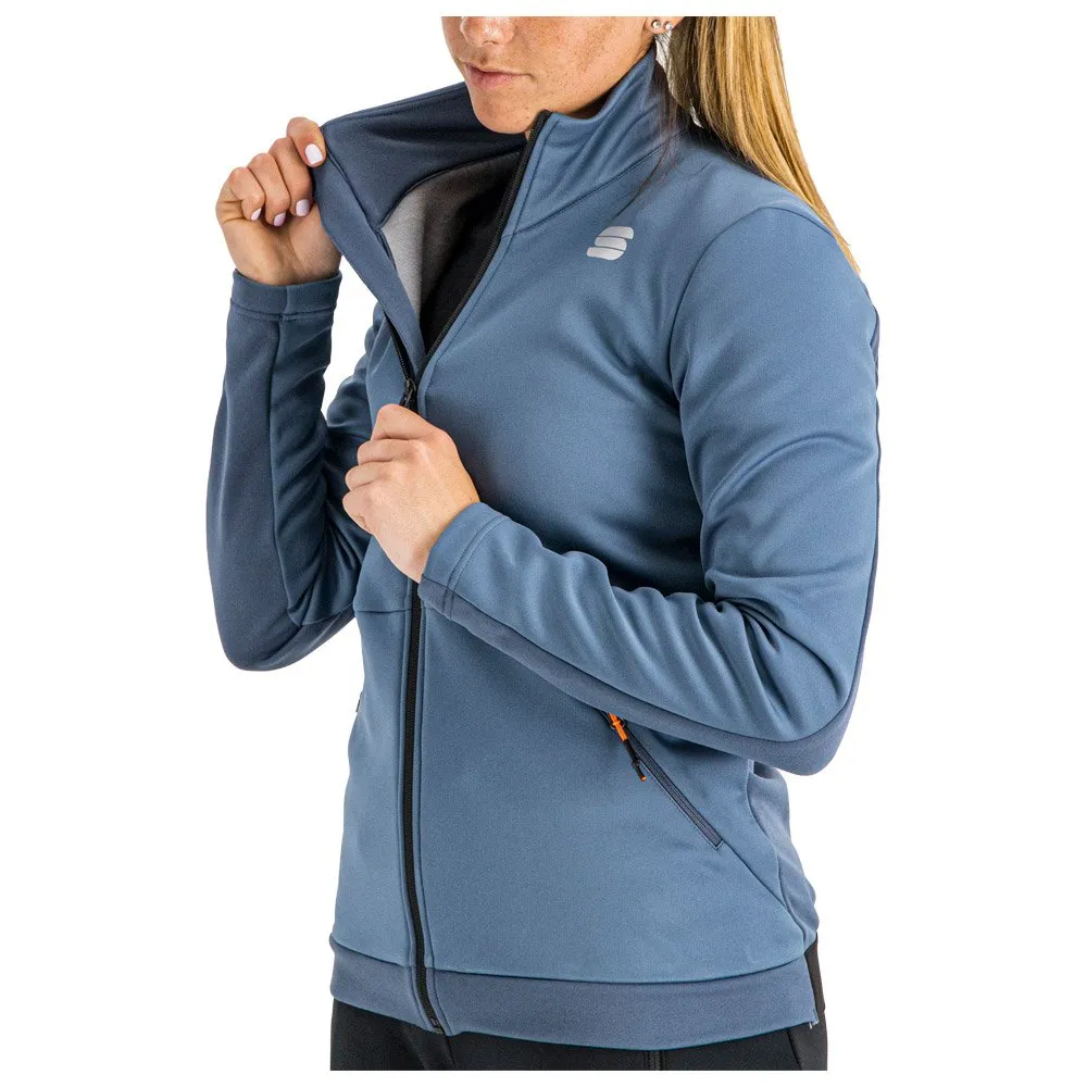 Sportful Engadin women's Nordic jacket in Blue Sea color.