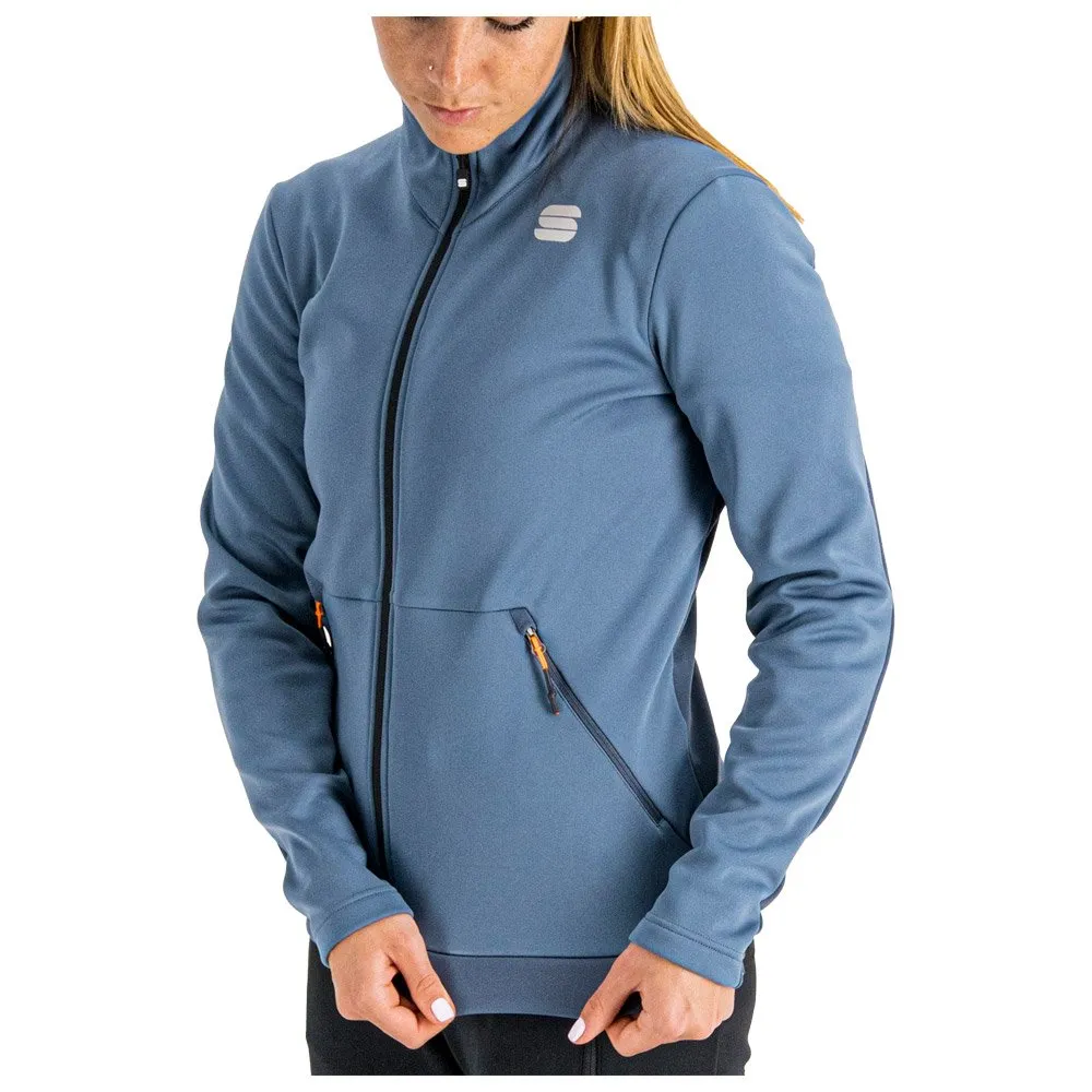 Sportful Engadin women's Nordic jacket in Blue Sea color.