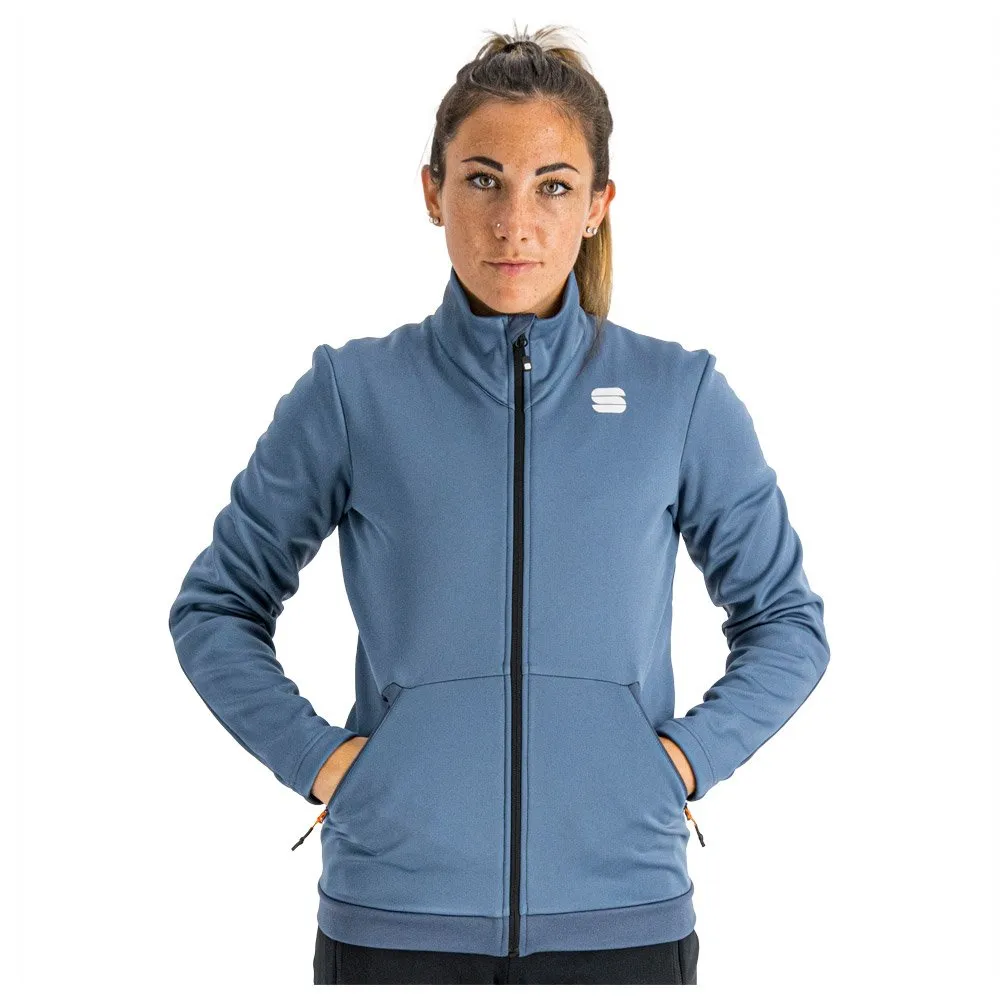 Sportful Engadin women's Nordic jacket in Blue Sea color.