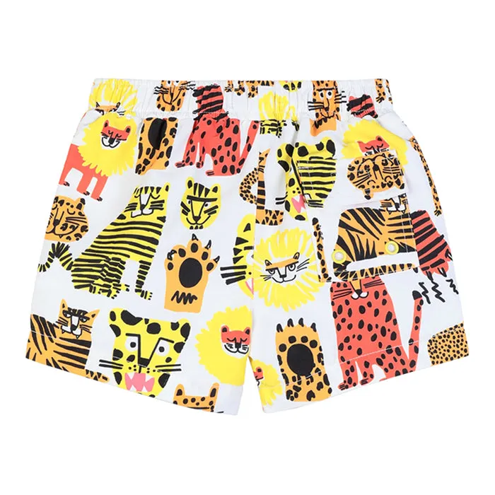 Stella McCartney Baby Swim Shorts With Wild Cats Print Multicolour