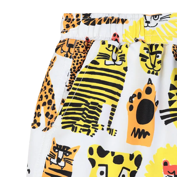 Stella McCartney Baby Swim Shorts With Wild Cats Print Multicolour