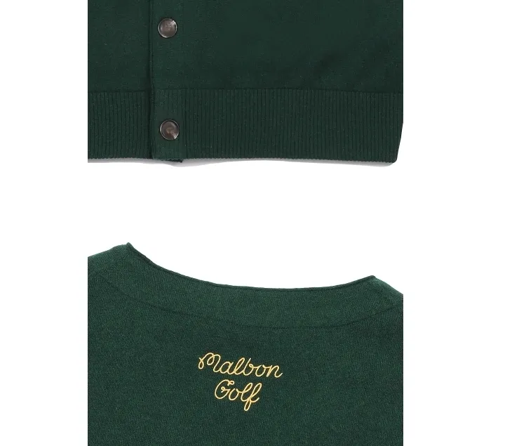 Street Style Malbon Golf Plain Logo Cardigans