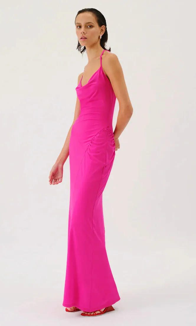 Suboo Garnet Deep Cowl Maxi Dress Pink - Shop Now.