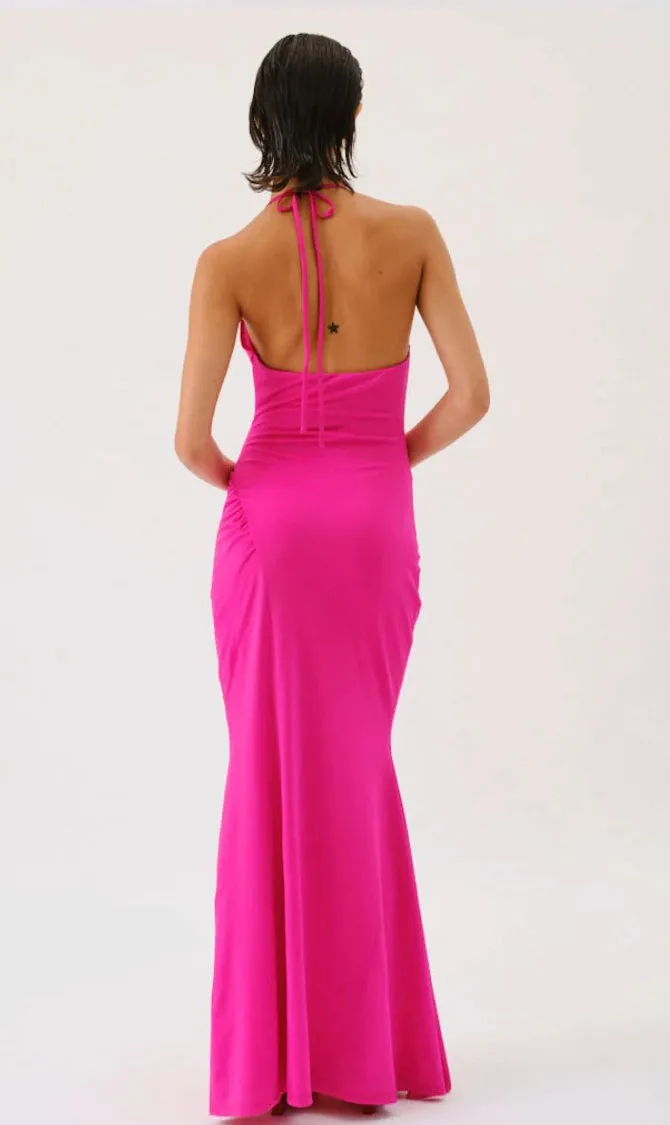 Suboo Garnet Deep Cowl Maxi Dress Pink - Shop Now.