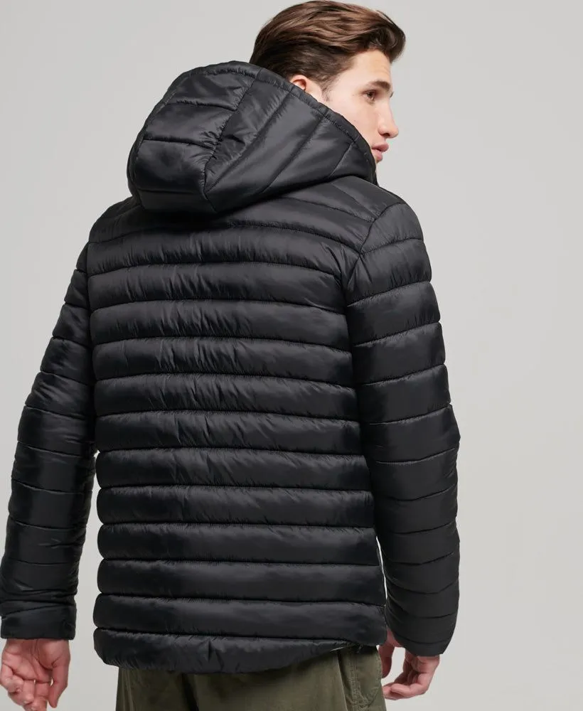 Superdry Hooded Puffer Jacket in Black