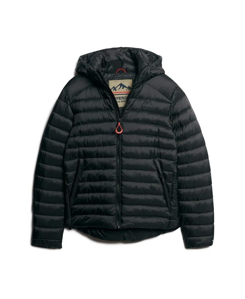 Superdry Hooded Puffer Jacket in Black