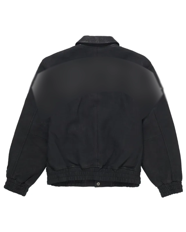 Supremely Pebbled Leather Varsity Jacket - William Jacket