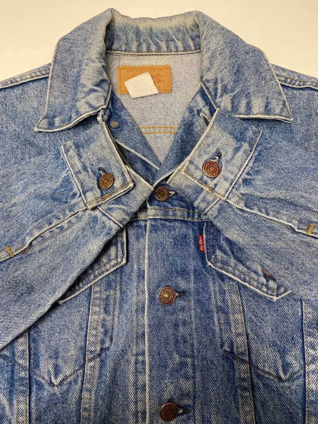 Sustainable Vintage Levis Denim Trucker Jacket Made in USA XS / Small