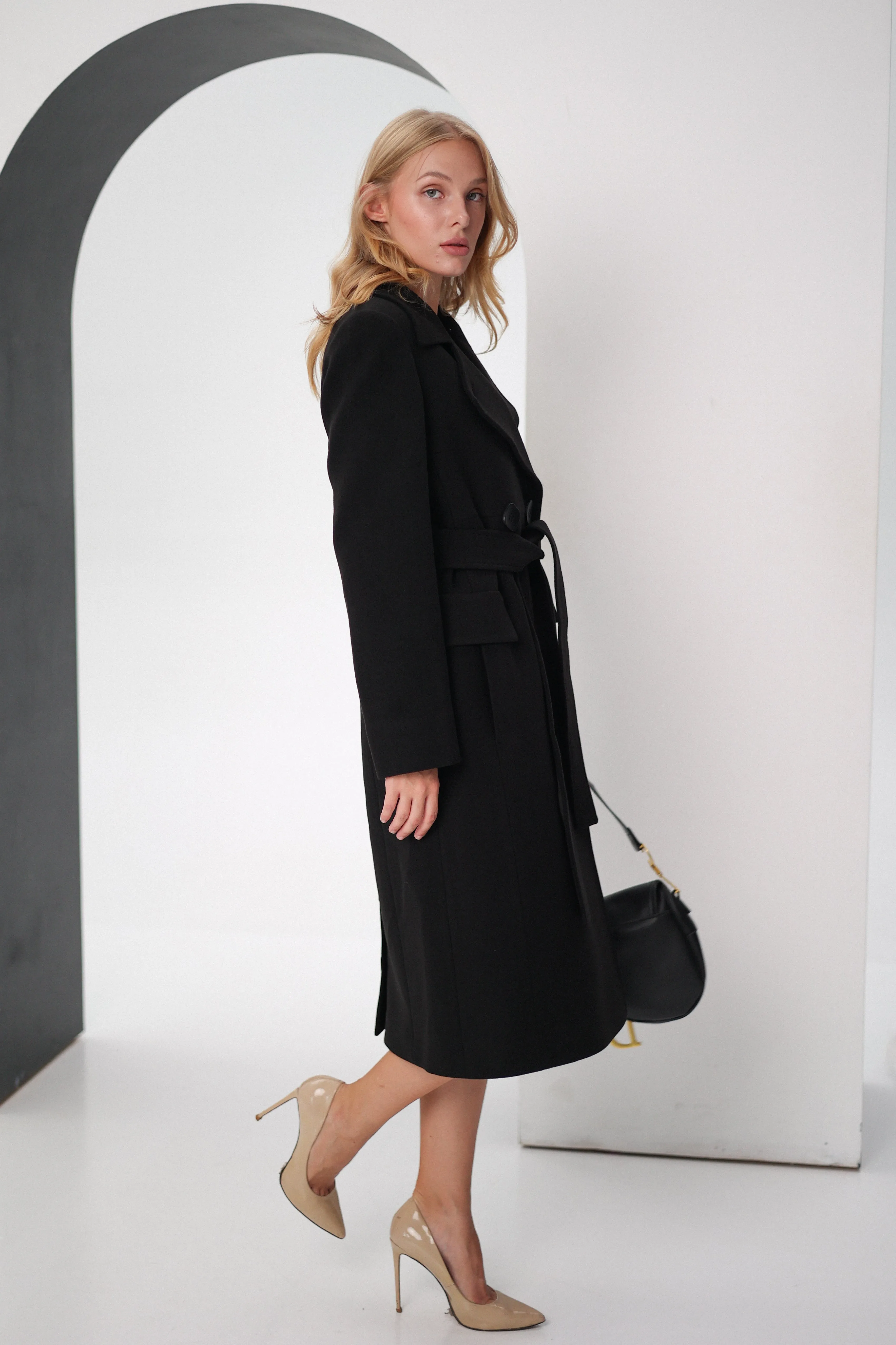 Tailored Cashmere Wool Coat