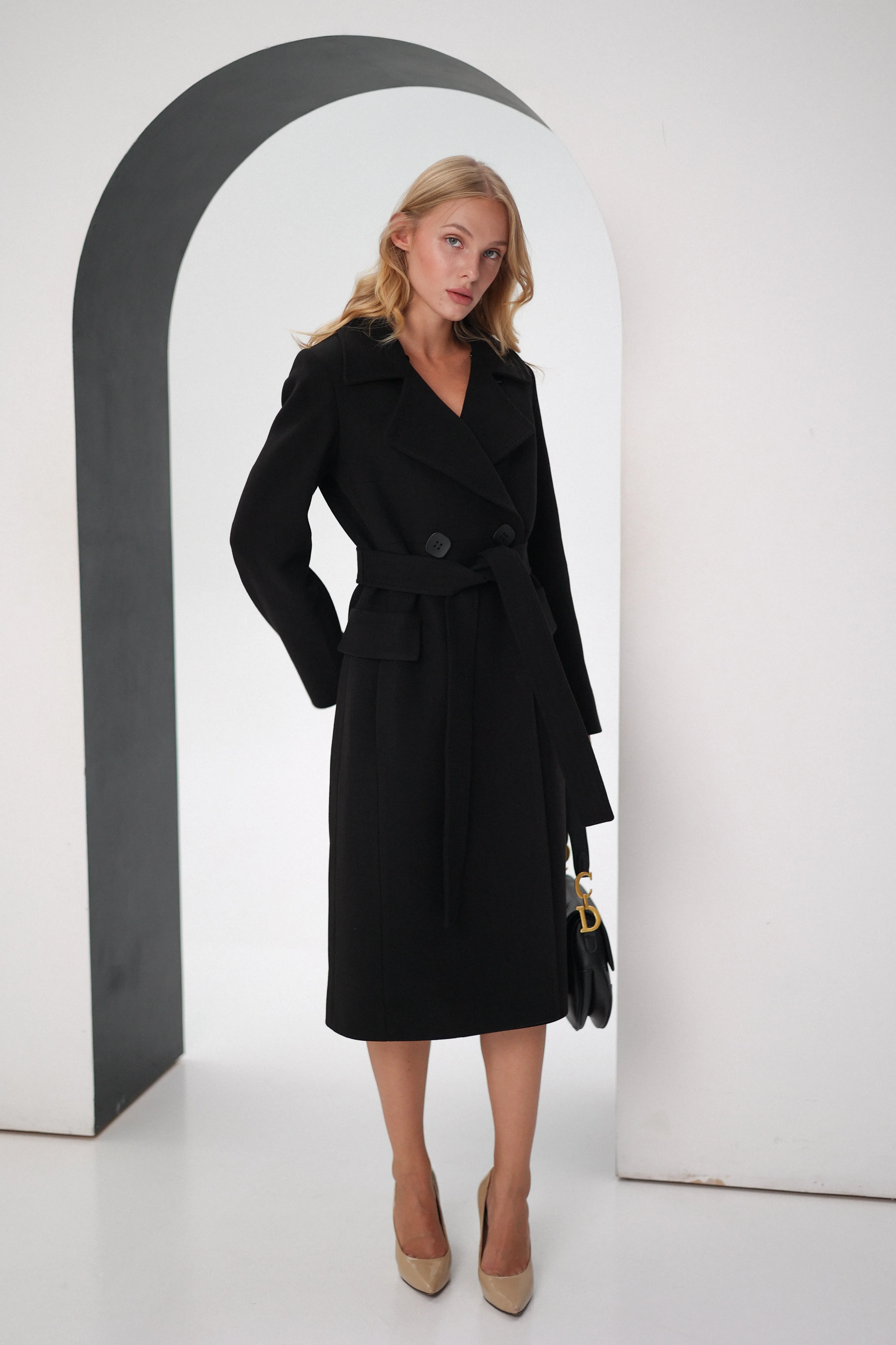 Tailored Cashmere Wool Coat