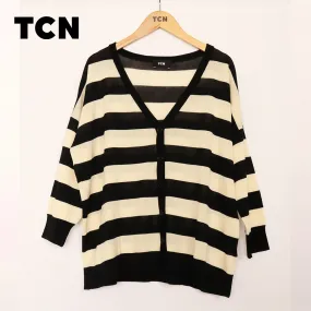 TCN Striped Cotton Cardigans.