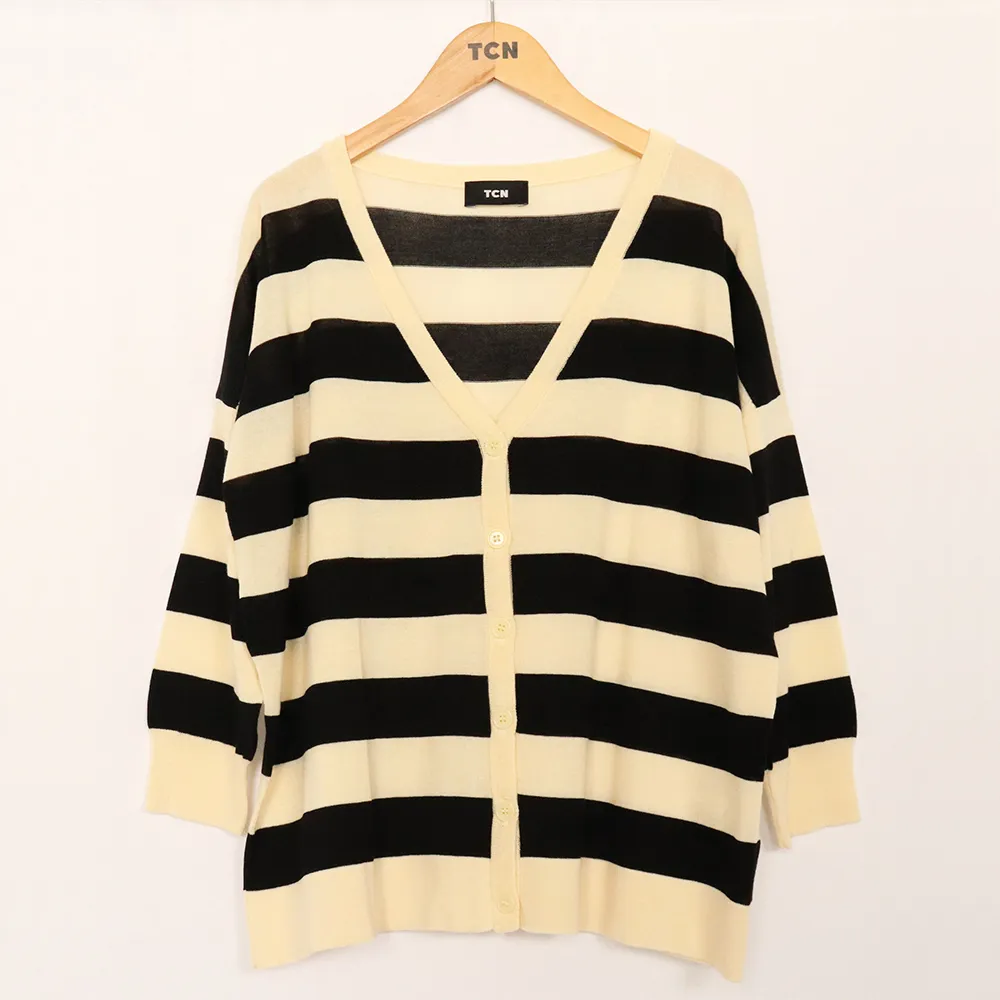 TCN Striped Cotton Cardigans.