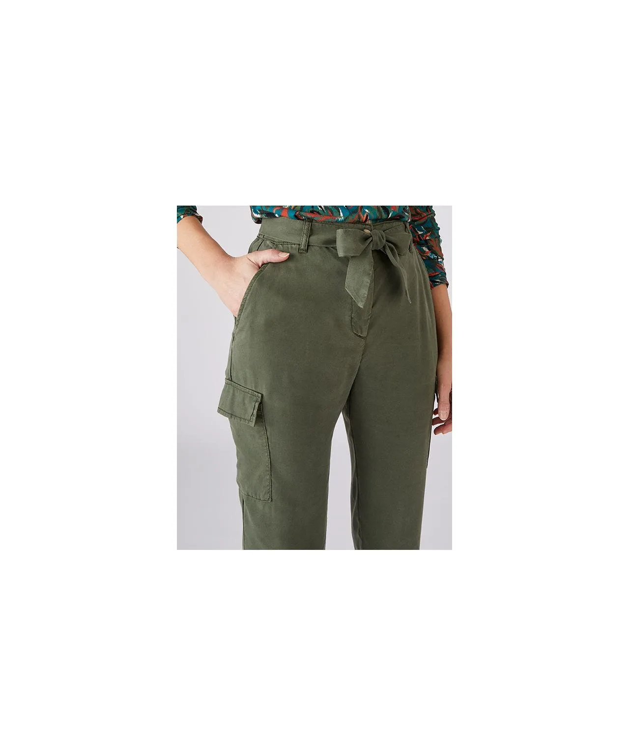 Tie-Waist Cargo Pants