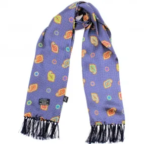 Tootal Polka Dot Motif Silk Scarf - Navy