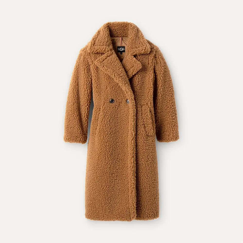 UGG Gertrude Long Teddy Coat Chestnut