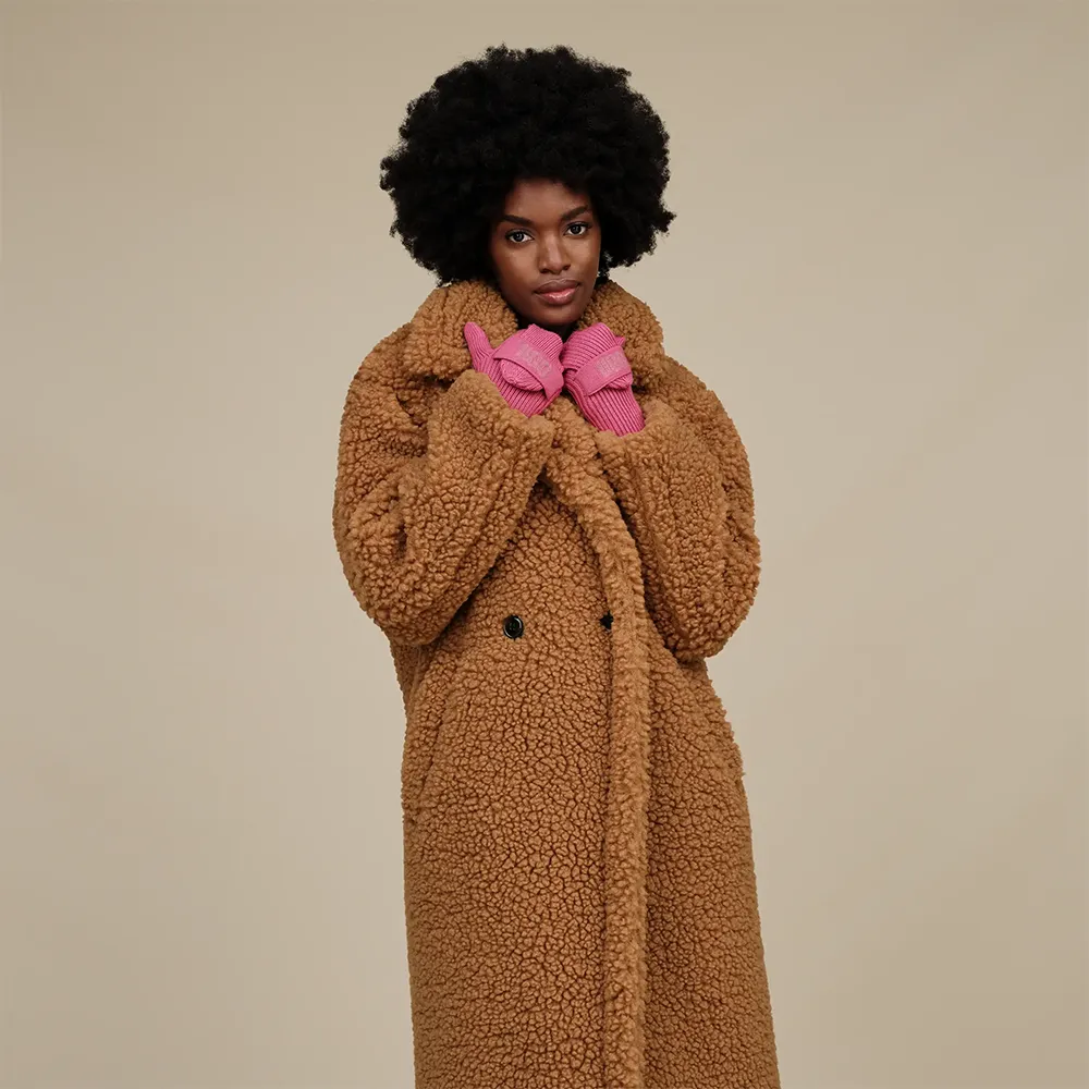 UGG Gertrude Long Teddy Coat Chestnut