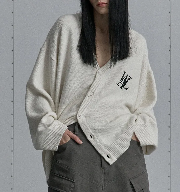 Unisex Street Style Wool Nylon Oversized Logo Sweatshirt.