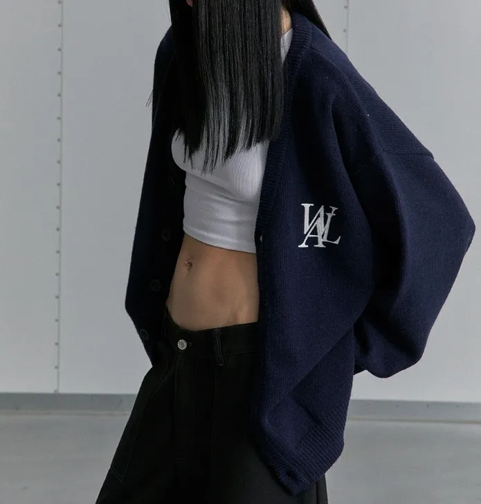 Unisex Street Style Wool Nylon Oversized Logo Sweatshirt.