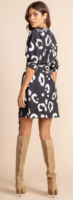 Valley Mini Dress Black and White