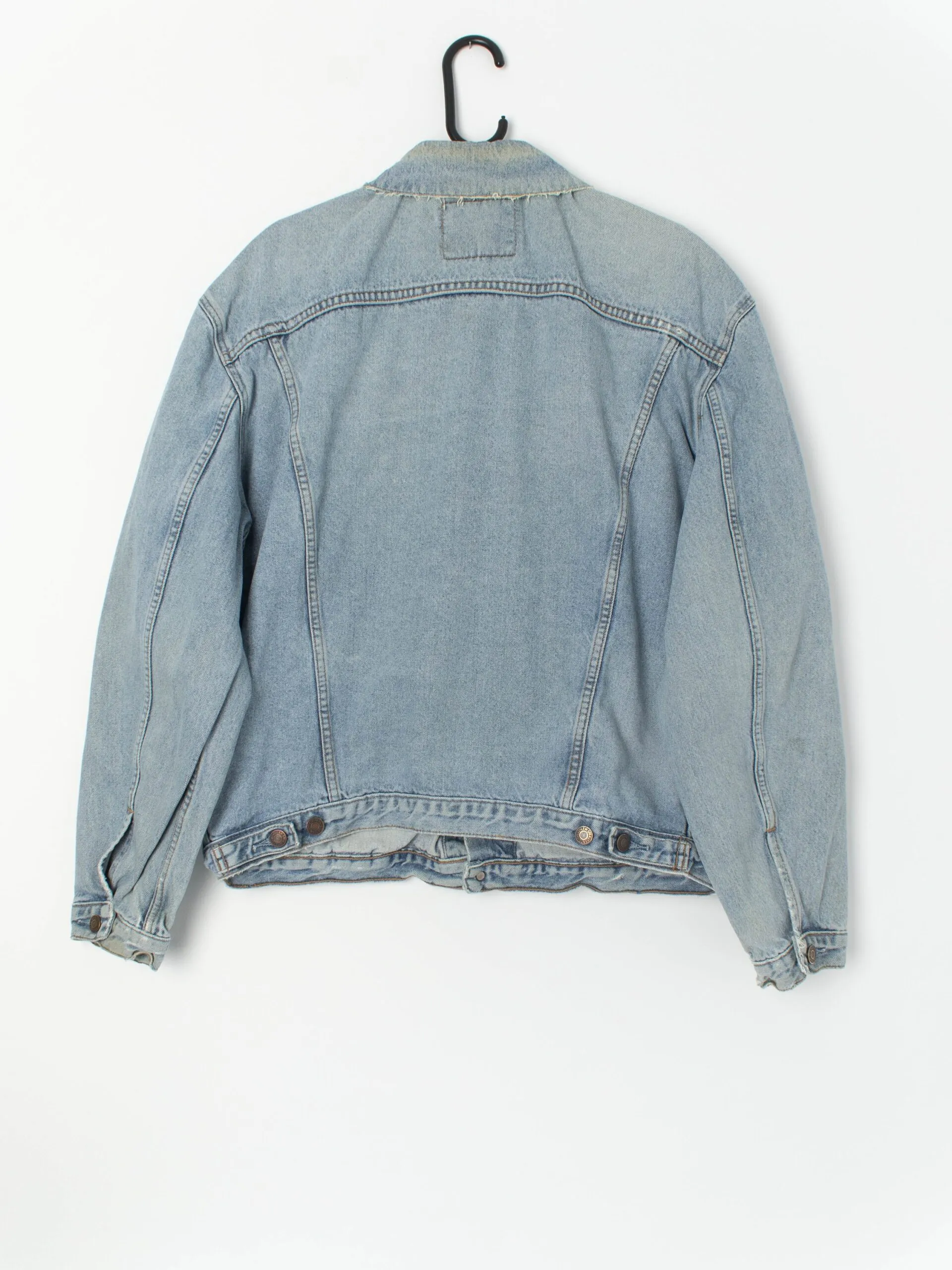 Vintage 1980s Levis XL Stonewashed Blue Denim Jacket Distressed Look XL