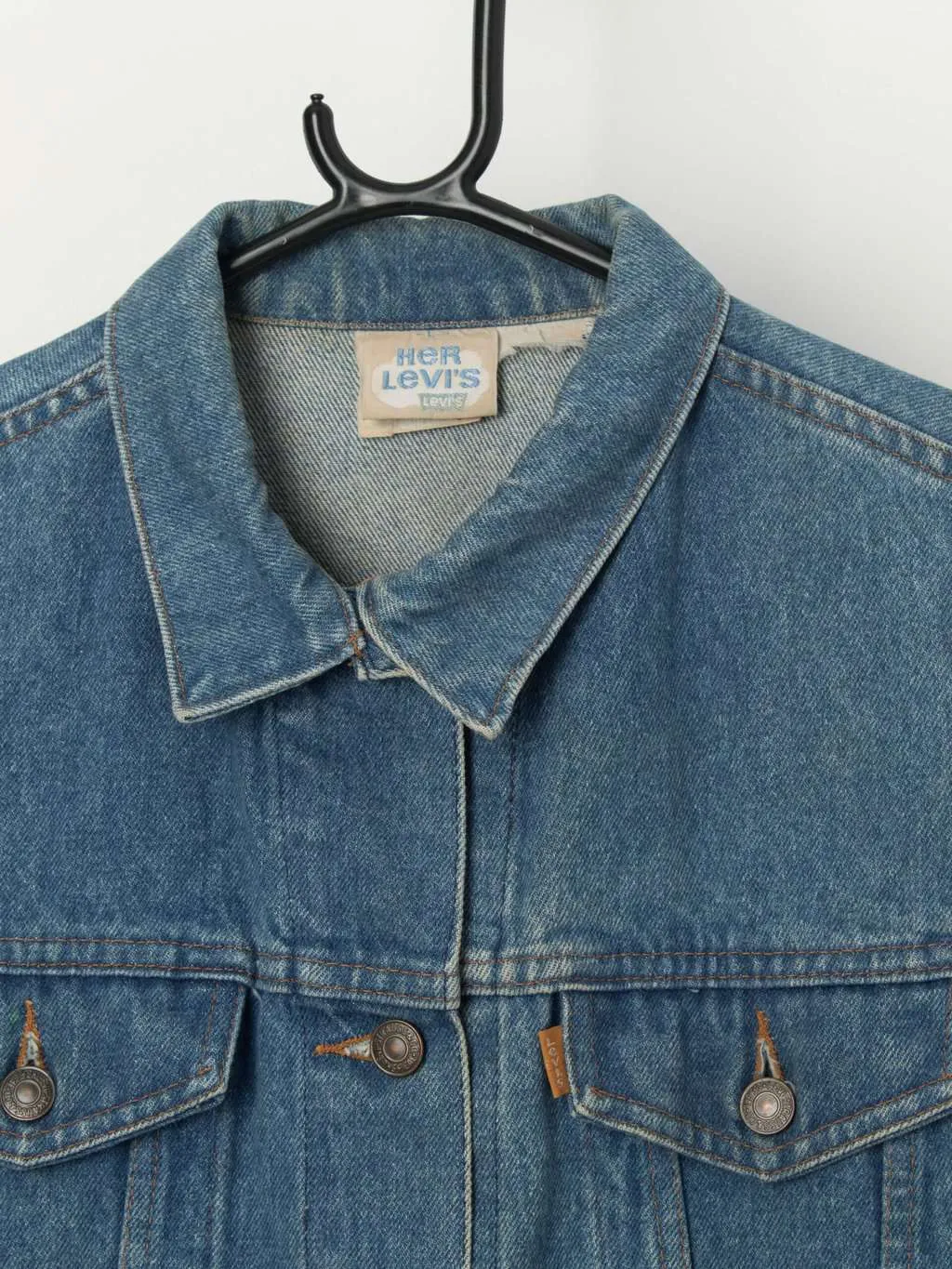 Vintage 80s Rare Her Levis Blue Denim Jacket Medium Store