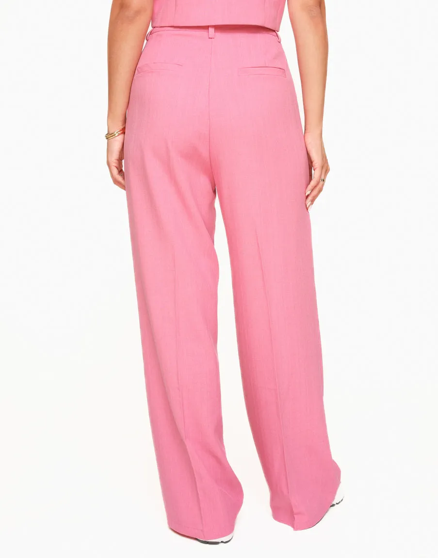 Wide Leg Pants in Pink - Roze Wijde Plattegrond