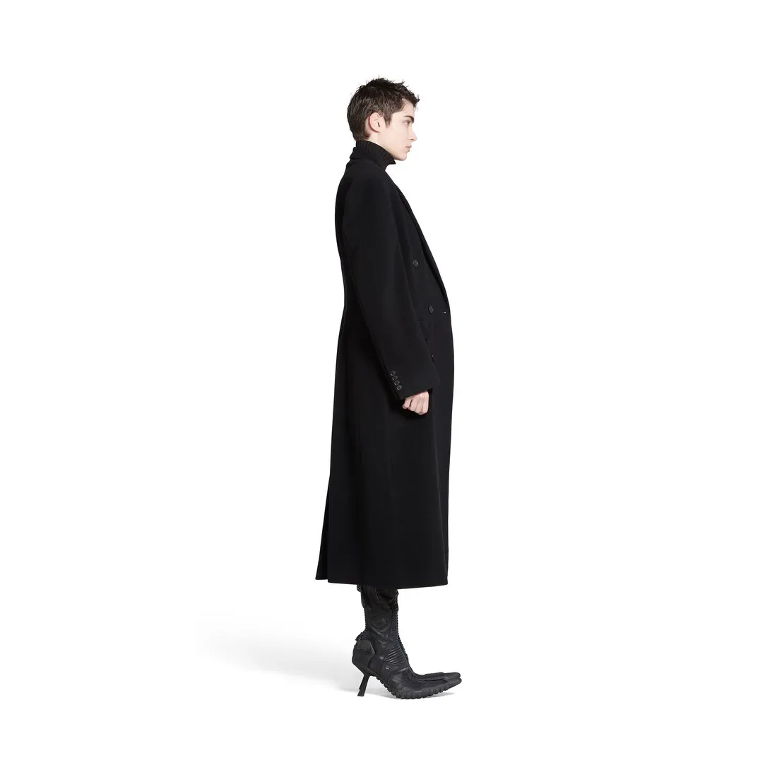 Women's Black Cinched Coat