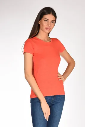 Womens Majestic Filatures Paris Short Sleeve Orange T-shirt