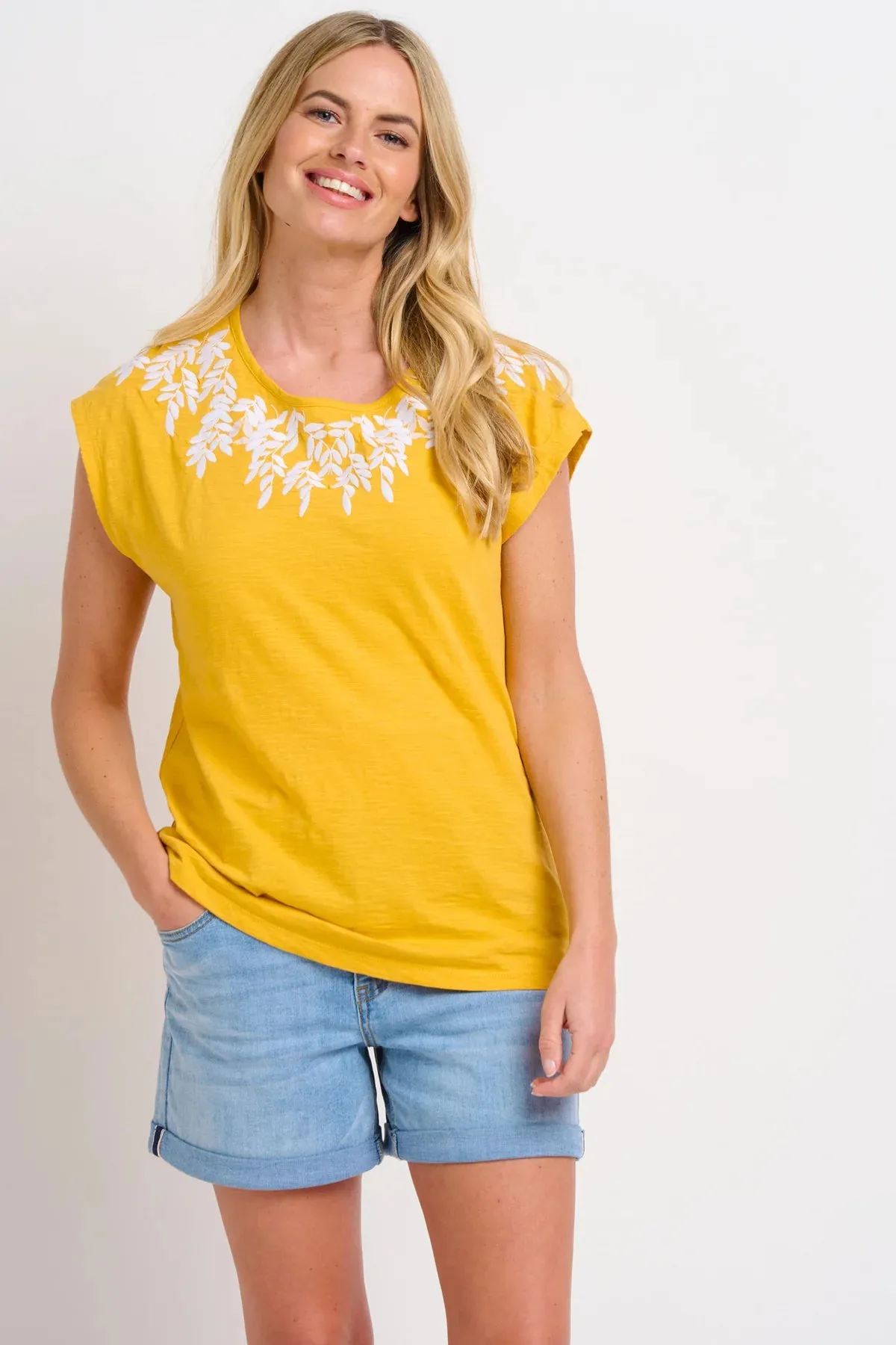 Yellow Zoey Tee by Brakeburn