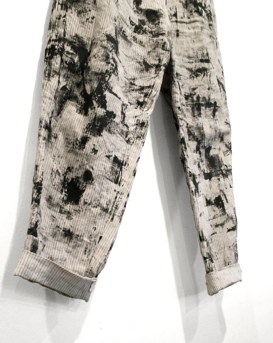 Hand-Painted Linen Trousers by Yohji Yamamoto Pour Homme